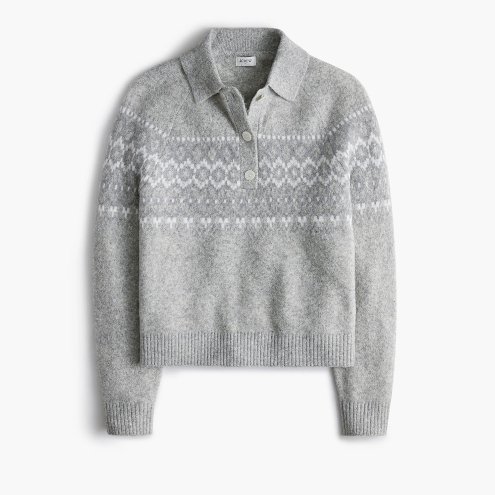 J.Crew Fair Isle sweater-polo in extra-soft yarn - Picture 2 of 5